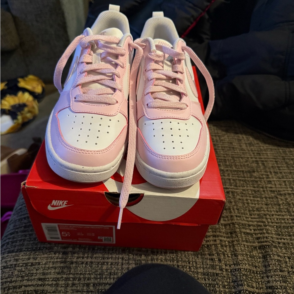Nike Pink and White Sneakers